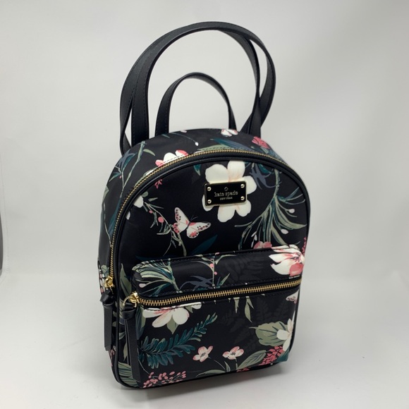kate spade Handbags - Kate Spade Black Floral Small Bradley Backpack